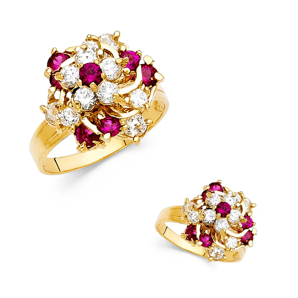 14K Yellow Gold Cubic Zirconia Motion Ring