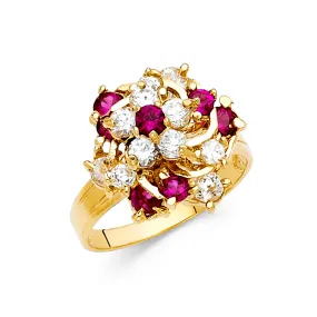 14K Yellow Gold Cubic Zirconia Motion Ring