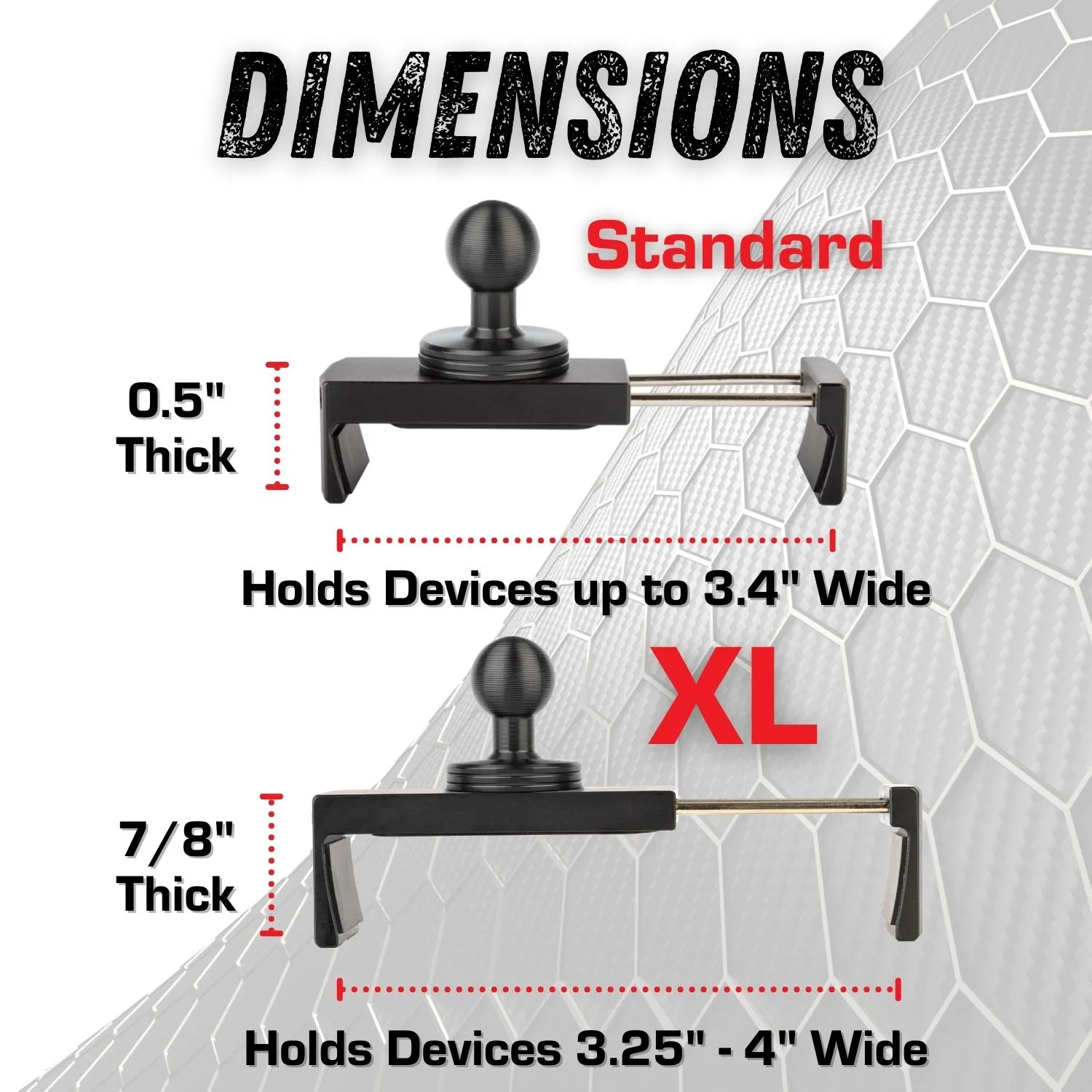 2022 Ford F250/F350/450 Super Duty (Tremor Off-Road   SYNC 4) Universal Dual 20mm Ball Dash Phone Mount