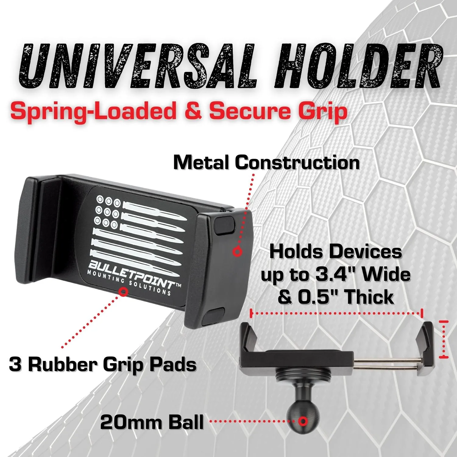 2022 Ford F250/F350/450 Super Duty (Tremor Off-Road   SYNC 4) Universal Dual 20mm Ball Dash Phone Mount