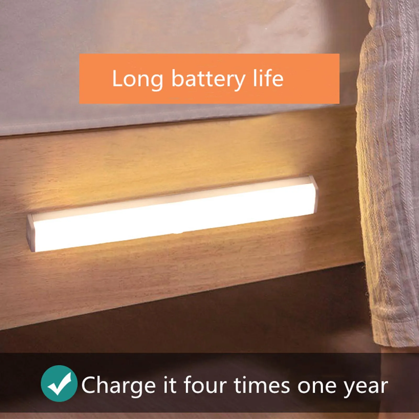 32CM Rechargeable Motion Sensor Night Light Cabinet Light-White