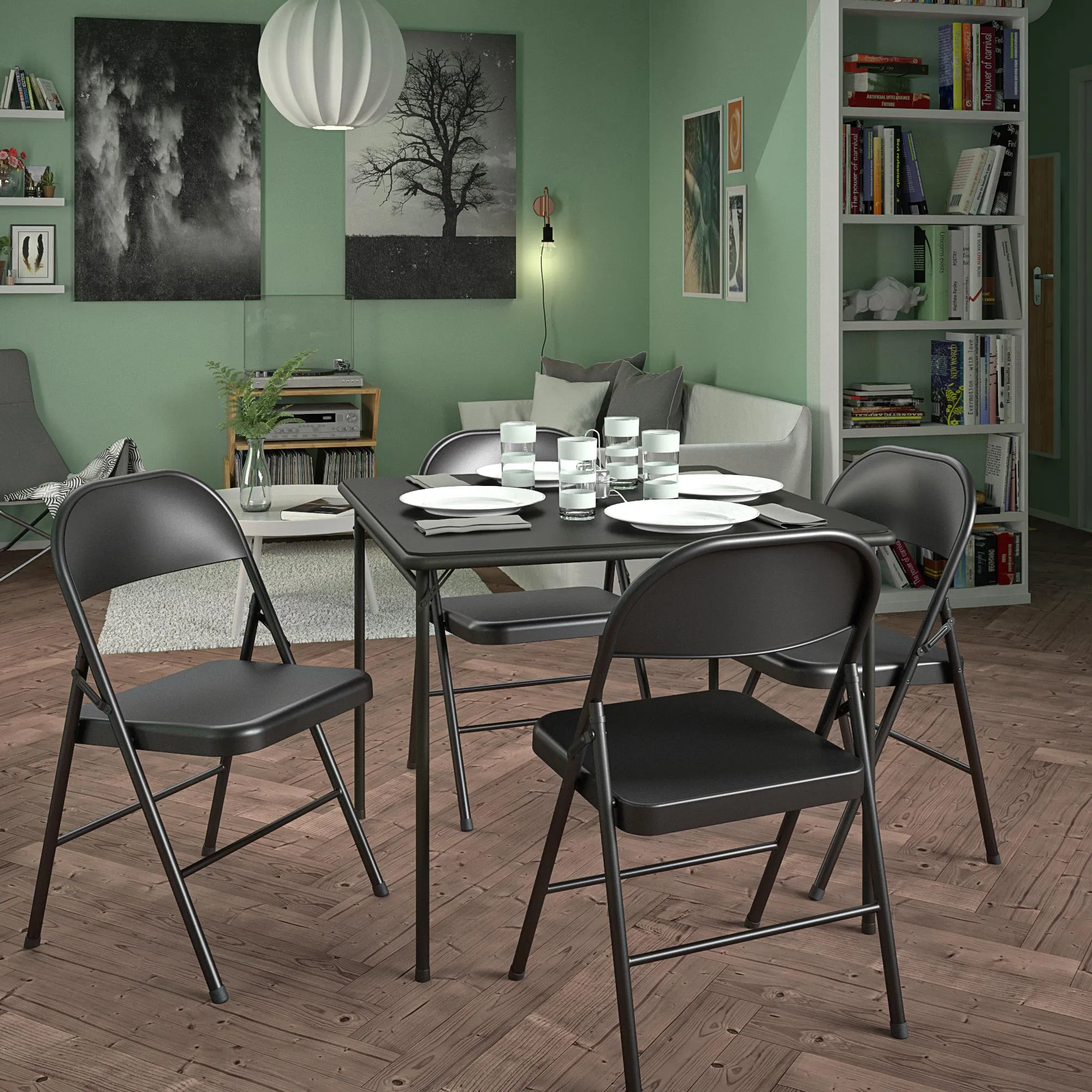 34" Vinyl Top Folding Table