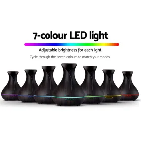 4-in-1 Aroma Diffuser 400ml, LED, Timer, Dark Wood - Devanti