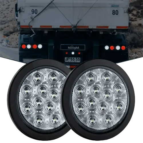 4 Inch White Round 12Leds Tail Light (Pair)