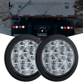 4 Inch White Round 12Leds Tail Light (Pair)