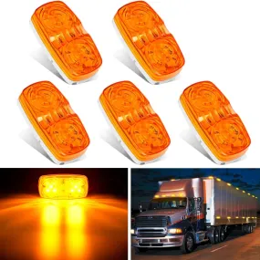 5PCS Amber 10LED Rectangular Clearance Double Bullseye Marker Light