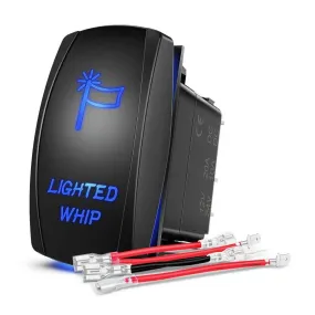 5Pin Laser On/Off Lighted Whip Rocker Switch Blue