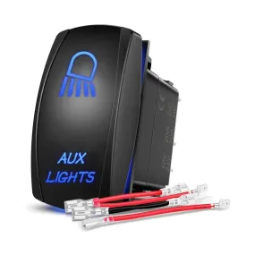 5Pin Laser On/Off SPST Aux Lights Rocker Switch Blue