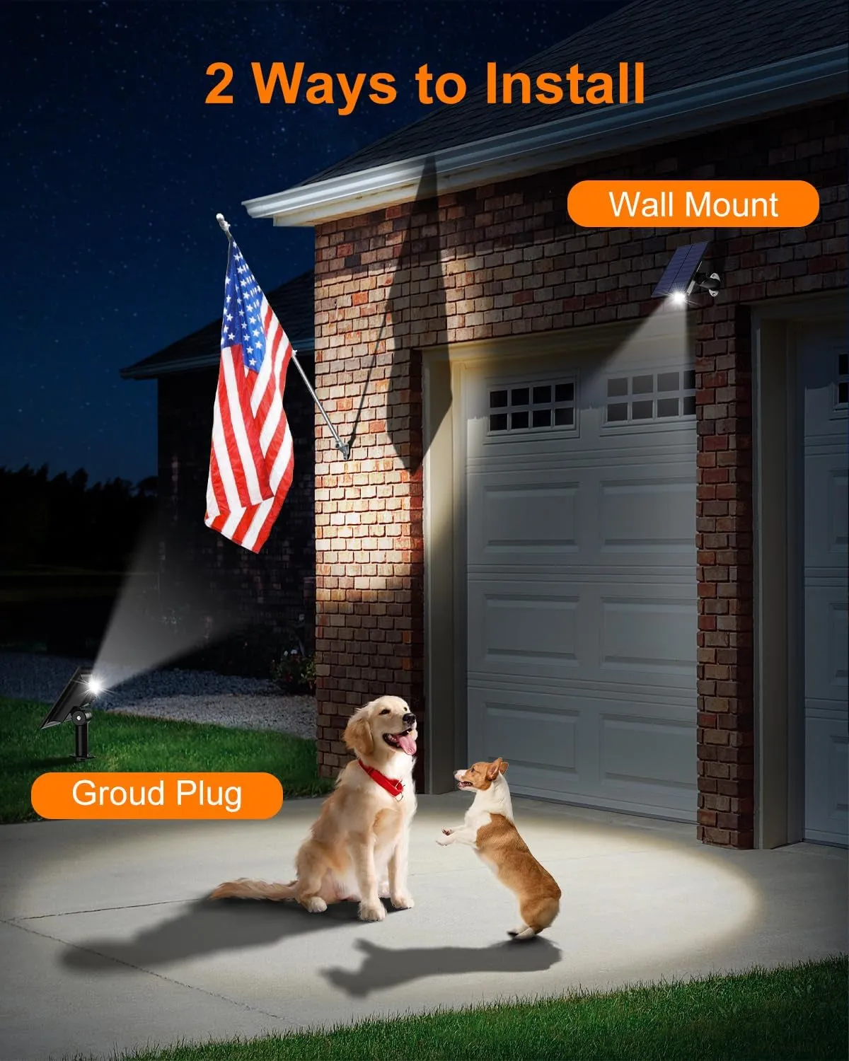 6 Pack Solar Power Spot Lights Outdoor Waterproof LED Dusk to Dawn Landscape Spotlight Lamp for outside Yard, Tree, Flag, Plants, Garden, Statues, Wall, 3 Modes, 18 Hours Accent Ambient Lighting