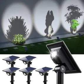 6 Pack Solar Power Spot Lights Outdoor Waterproof LED Dusk to Dawn Landscape Spotlight Lamp for outside Yard, Tree, Flag, Plants, Garden, Statues, Wall, 3 Modes, 18 Hours Accent Ambient Lighting