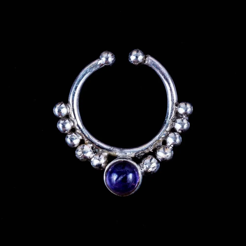 Amethyst Clip On Septum