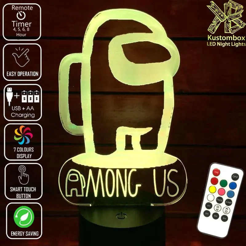 AMONG US IMPOSTER CREWMATES 3D LED Night Light Lamp