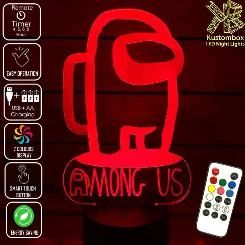AMONG US IMPOSTER CREWMATES 3D LED Night Light Lamp