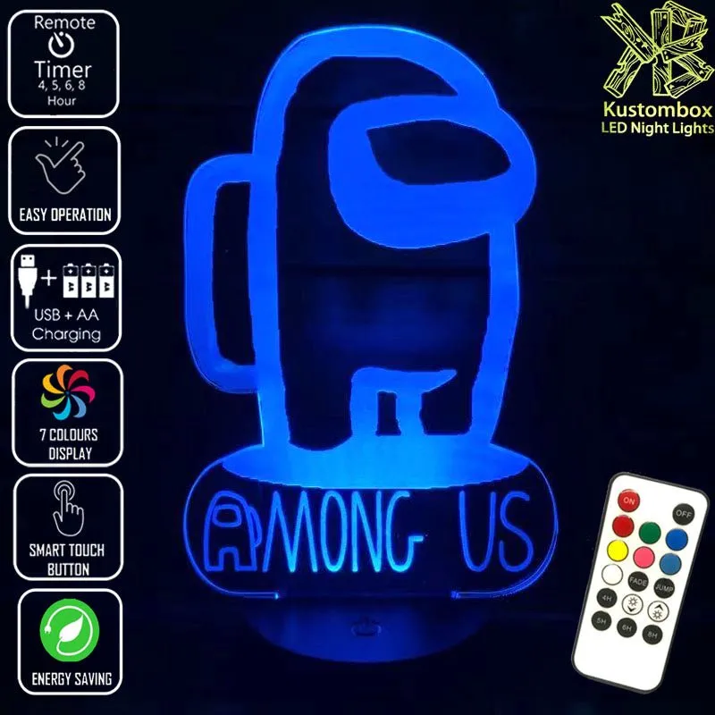 AMONG US IMPOSTER CREWMATES 3D LED Night Light Lamp