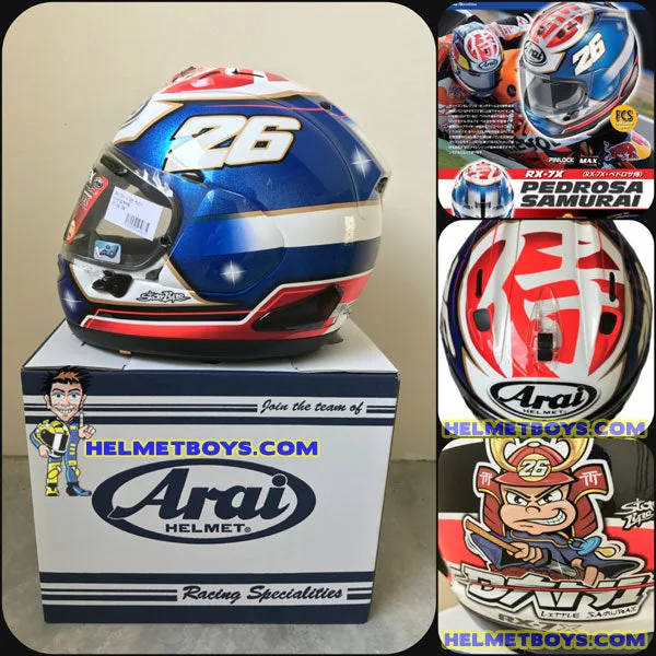 ARAI RX7X Full Face Motorcycle Helmet Pedrosa Samurai