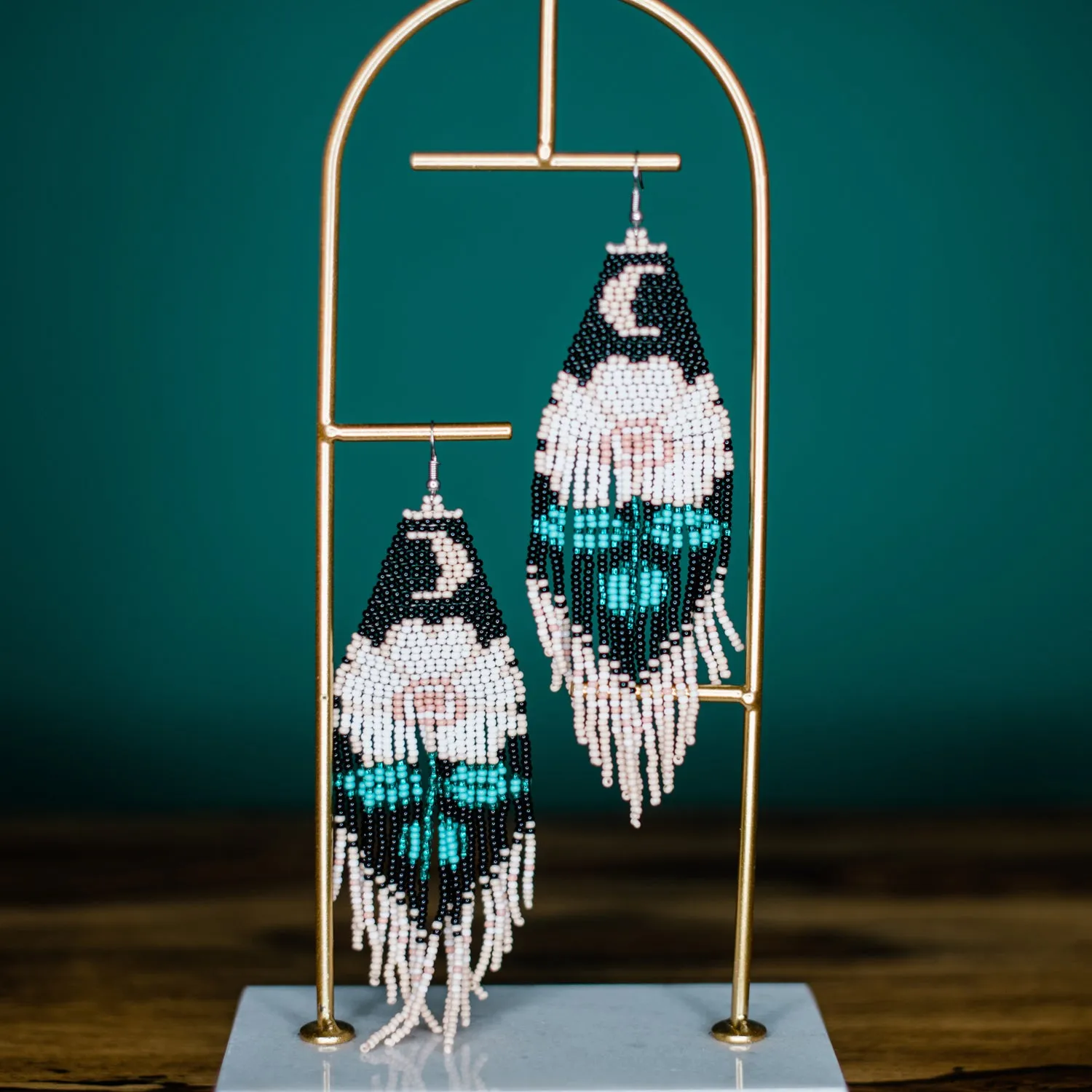 Beaded Moonflower Earrings