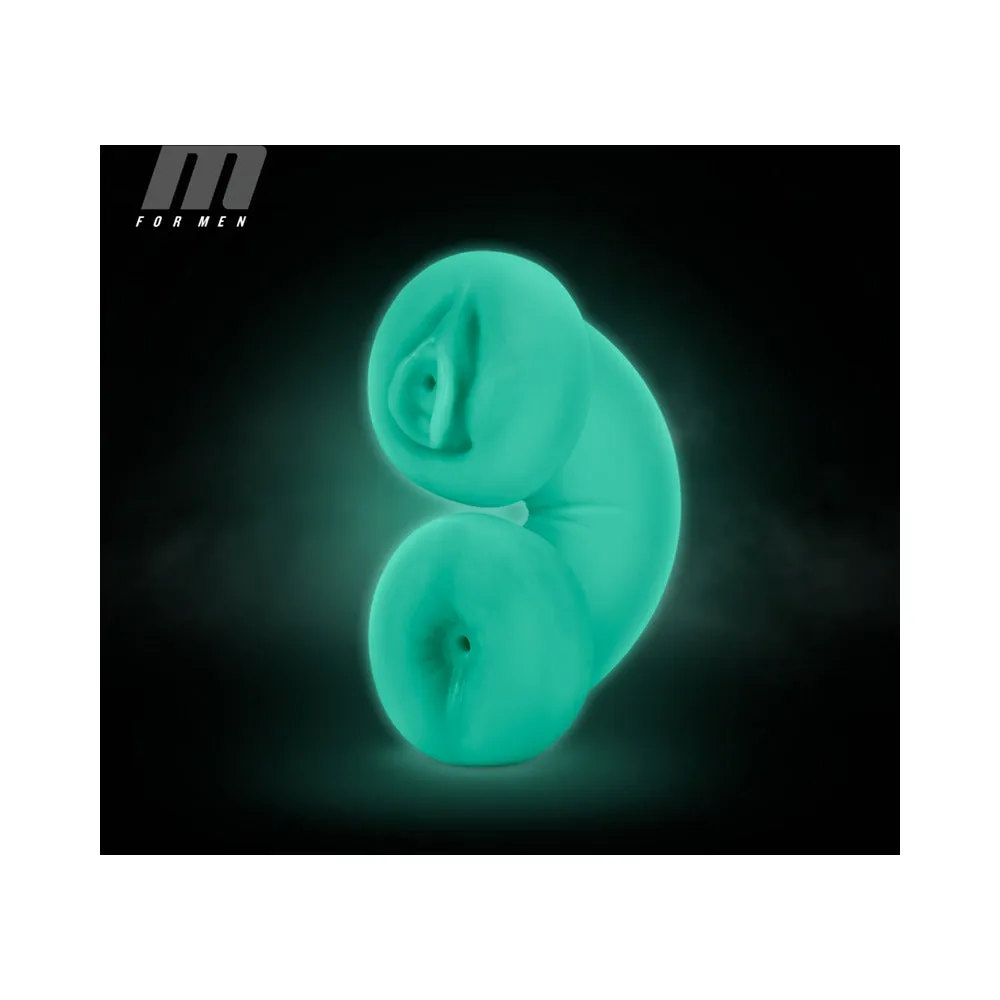 Glow-in-the-Dark Dual-Feature Self-Lubricating Stroker for Men, Soft & Wet Model, in Beige - Blush M Series