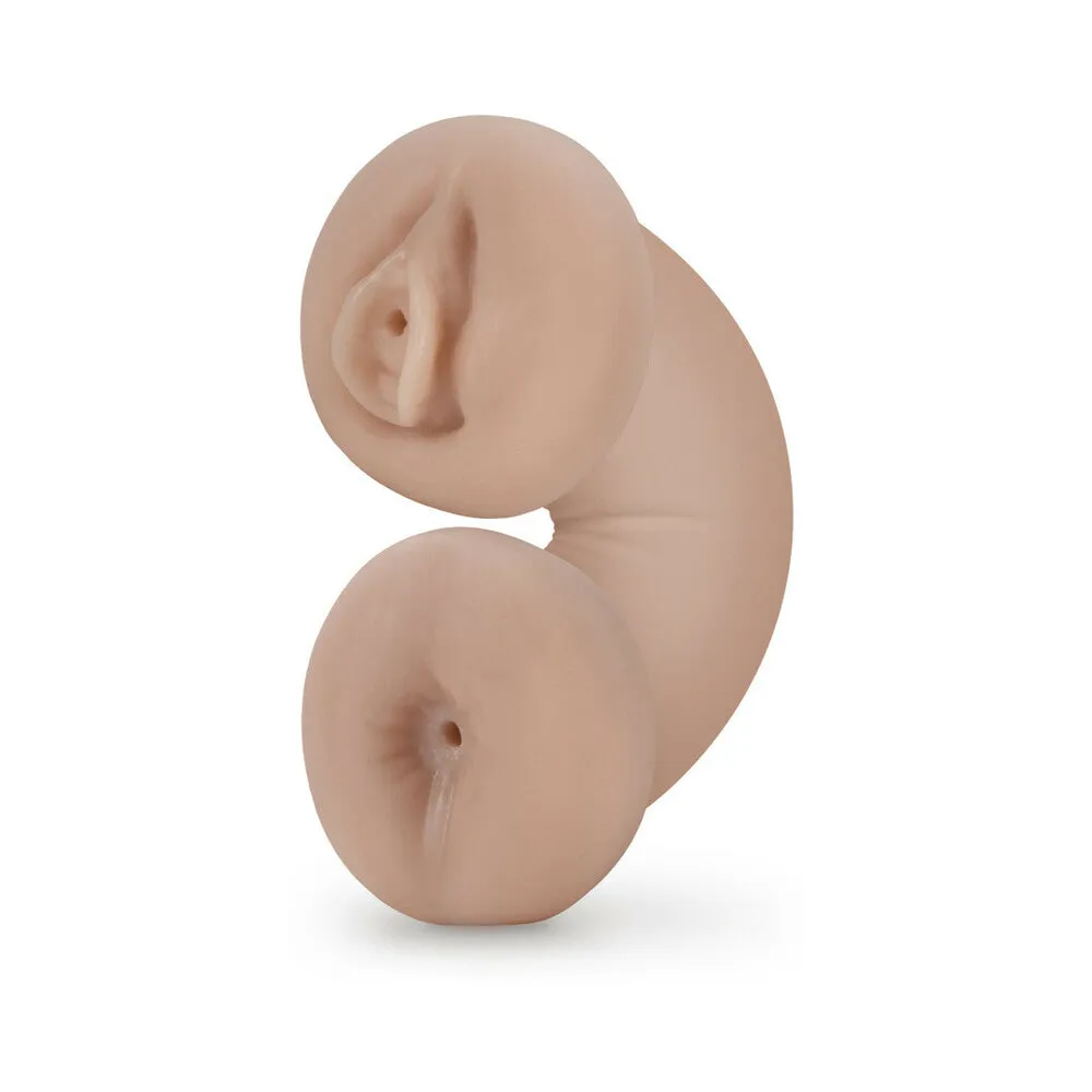 Glow-in-the-Dark Dual-Feature Self-Lubricating Stroker for Men, Soft & Wet Model, in Beige - Blush M Series