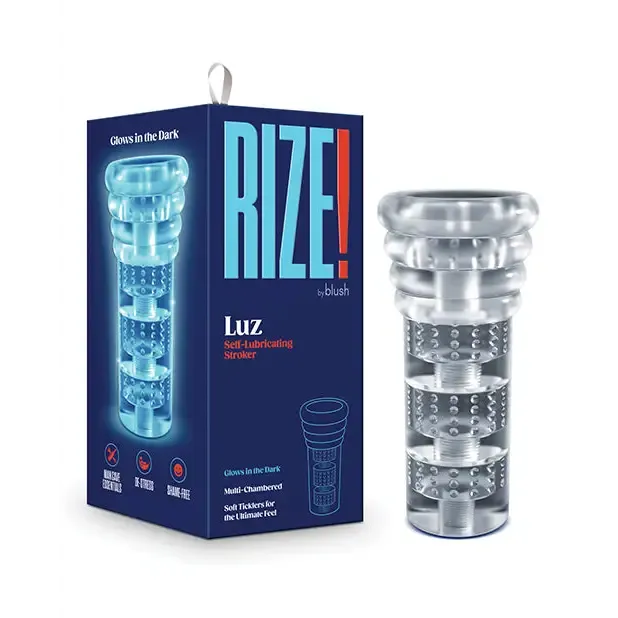 Blush RIZE! Luz Glow in the Dark Self-Lubricating Stroker Clear