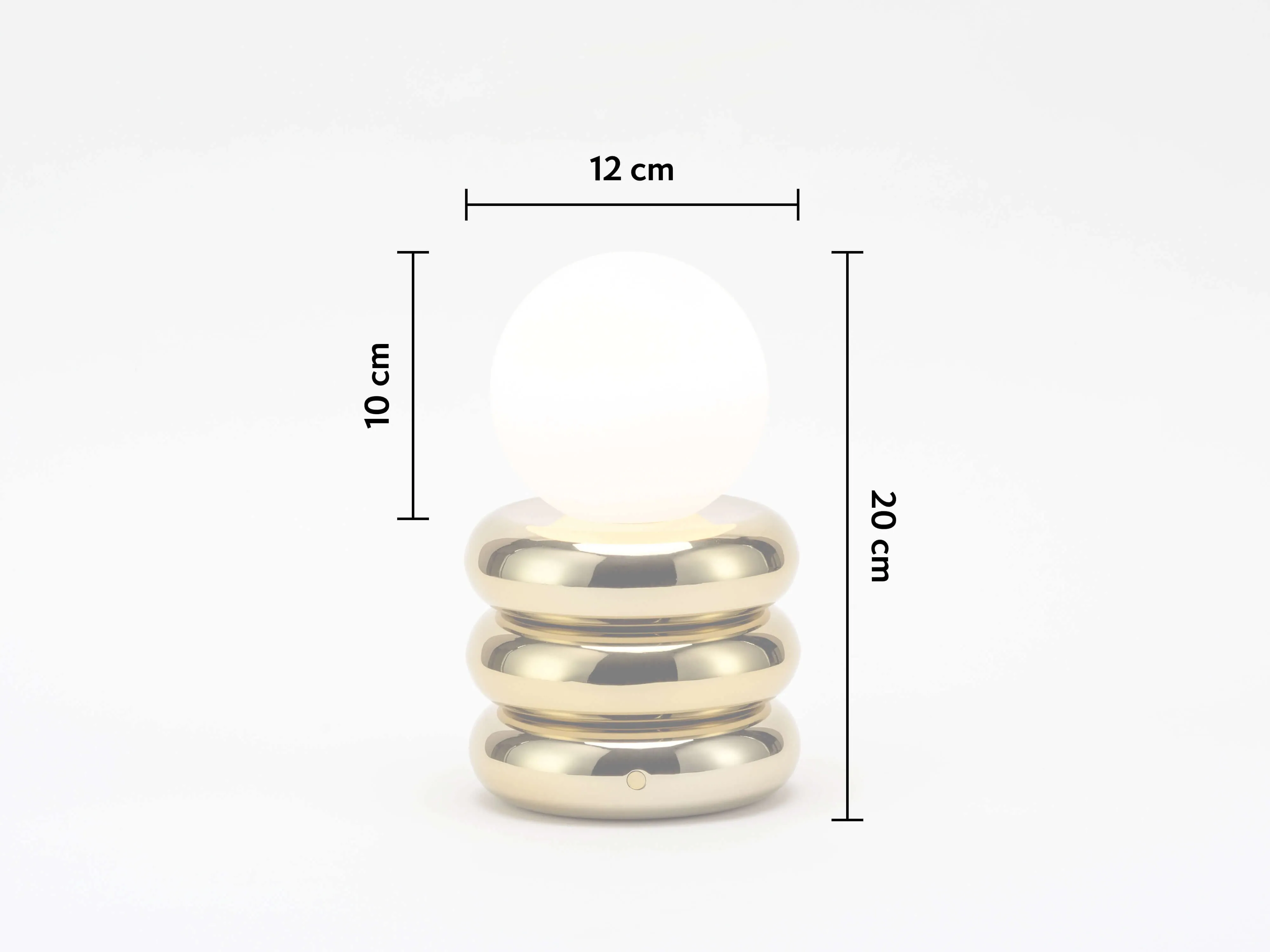 Brass cordless tube table lamp