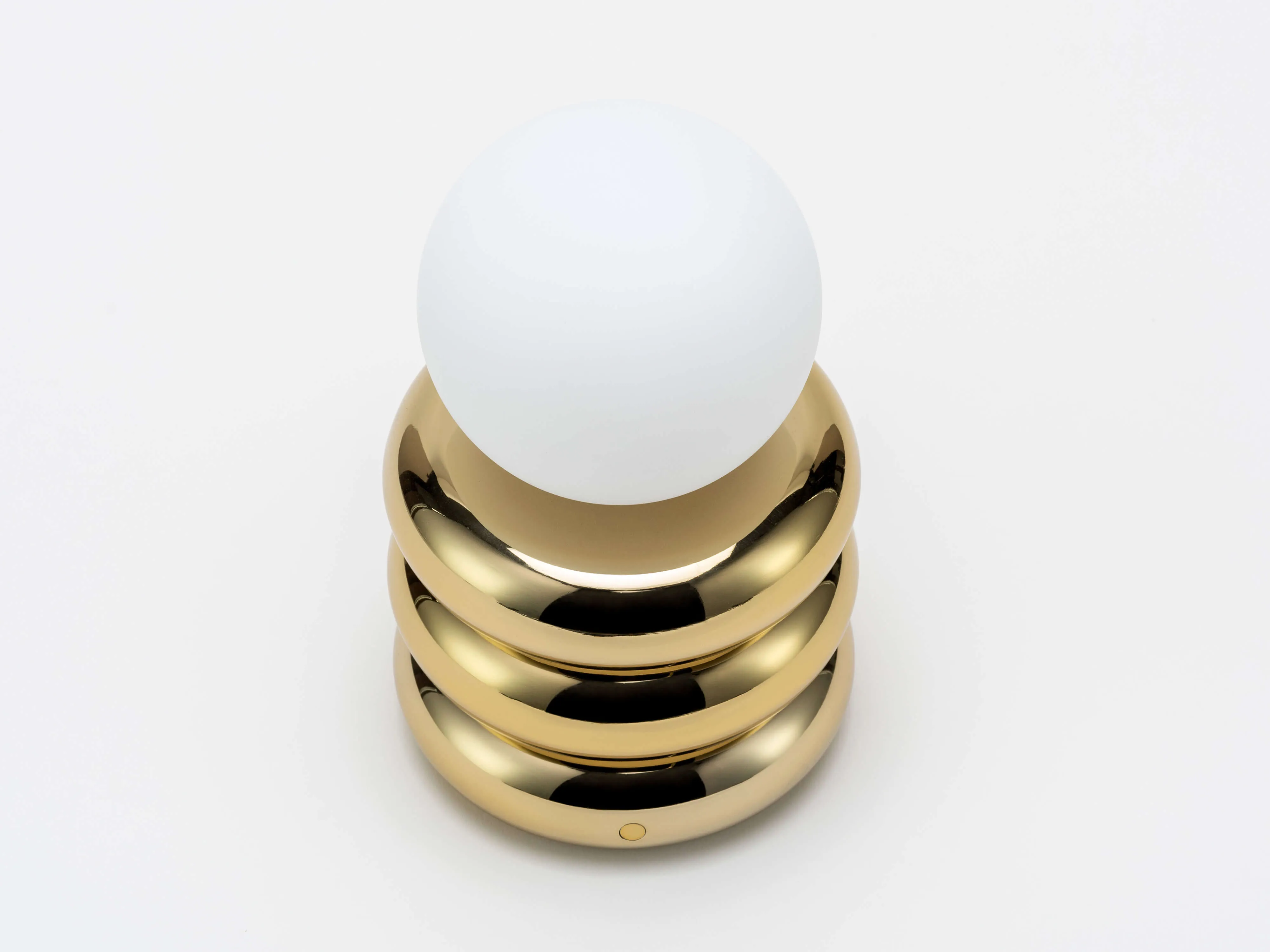 Brass cordless tube table lamp