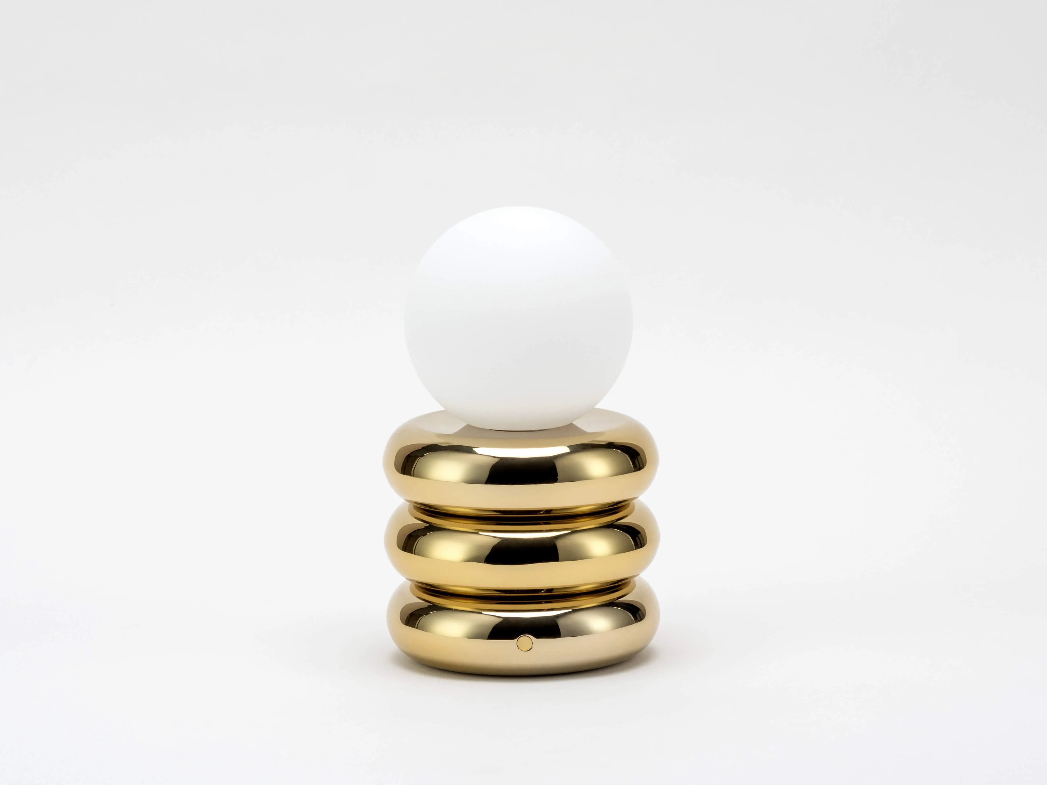 Brass cordless tube table lamp