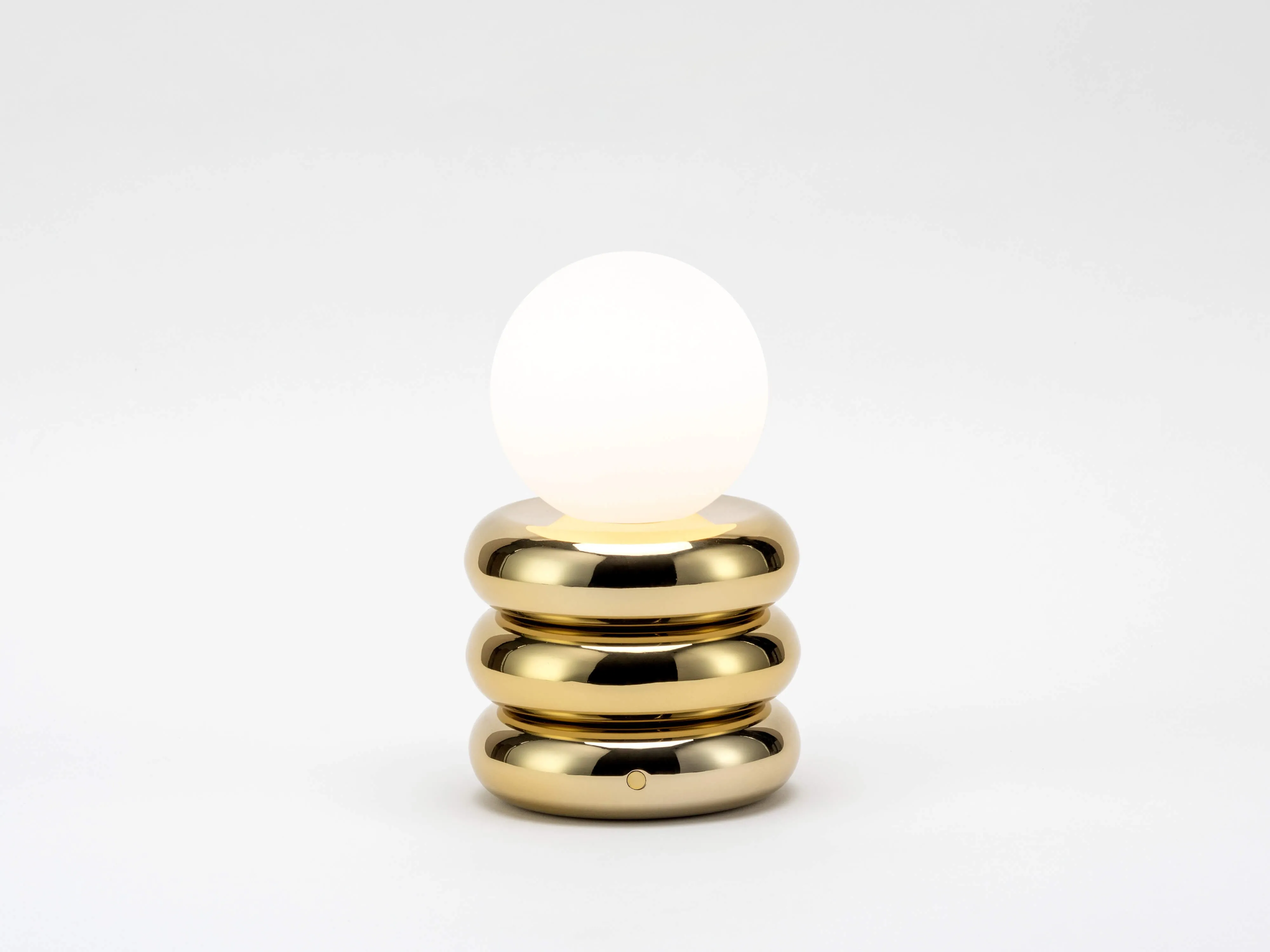 Brass cordless tube table lamp