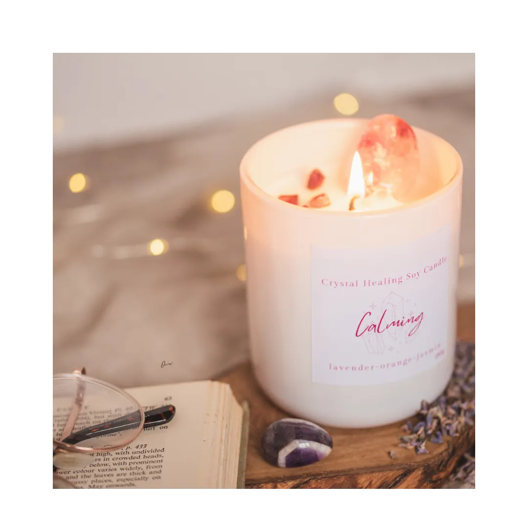 Calming Crystal Healing Candle