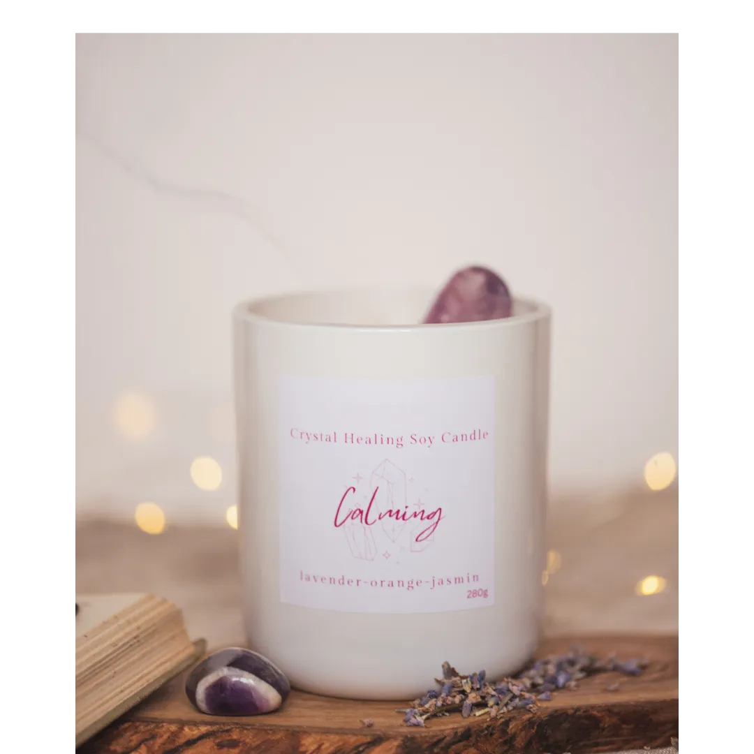 Calming Crystal Healing Candle