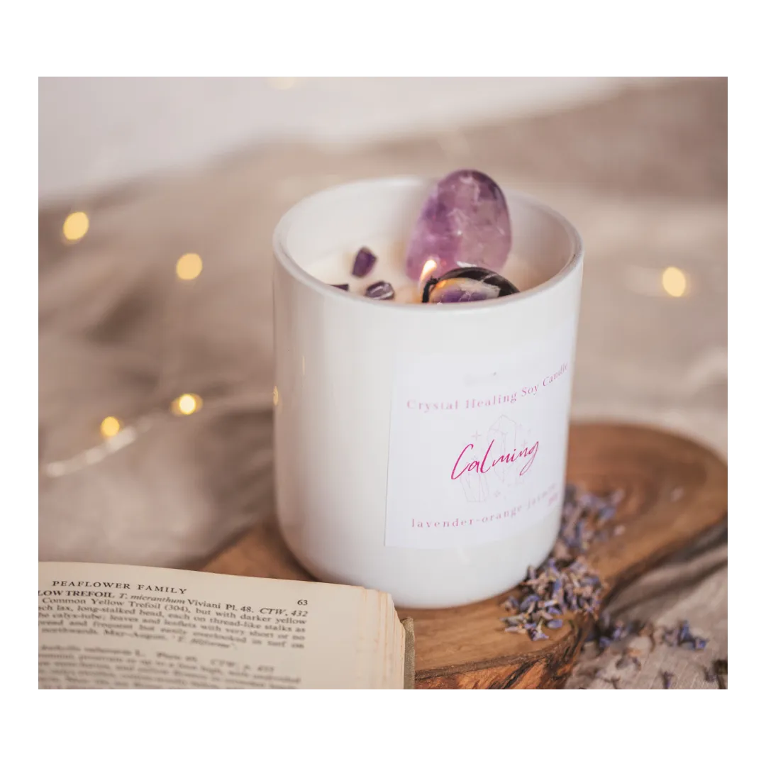 Calming Crystal Healing Candle