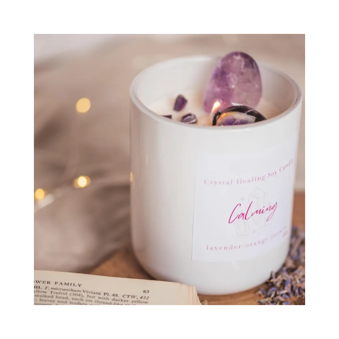 Calming Crystal Healing Candle