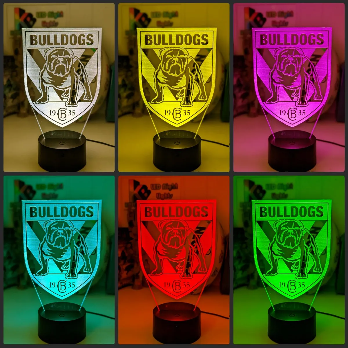 Canterbury Bulldogs Rugby League Football Club LED Night Light