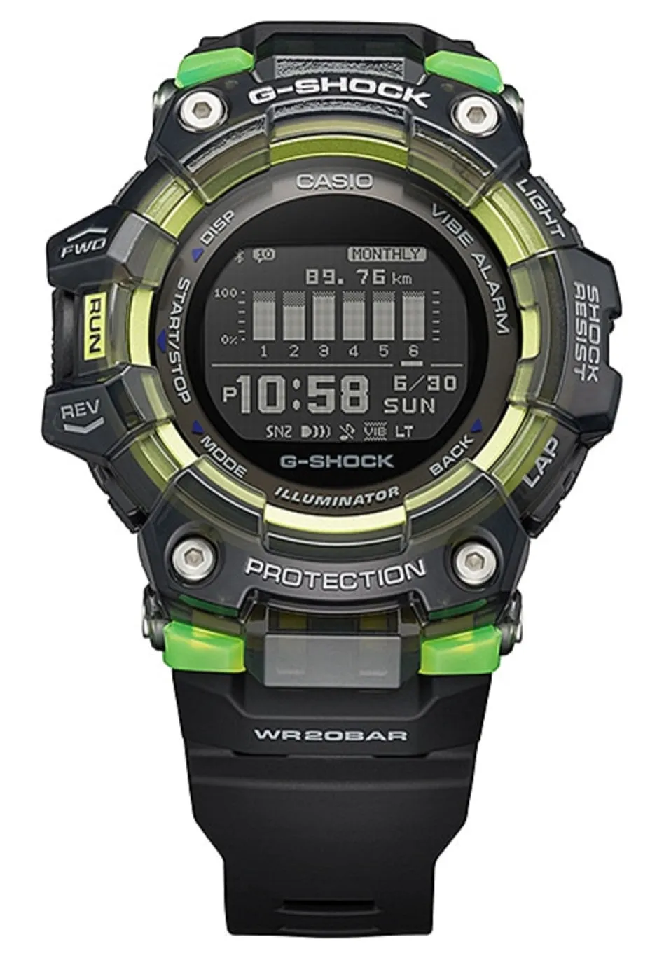 Casio G-shock GBD-100SM-1DR Bluetooth Digital Rubber Strap Watch For Men