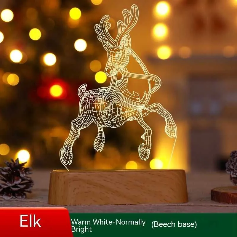 Christmas Decoration 3D Lamp Acrylic LED Night Lights New Year Valentines Day Christmas Kids Gift Christmas Ornaments