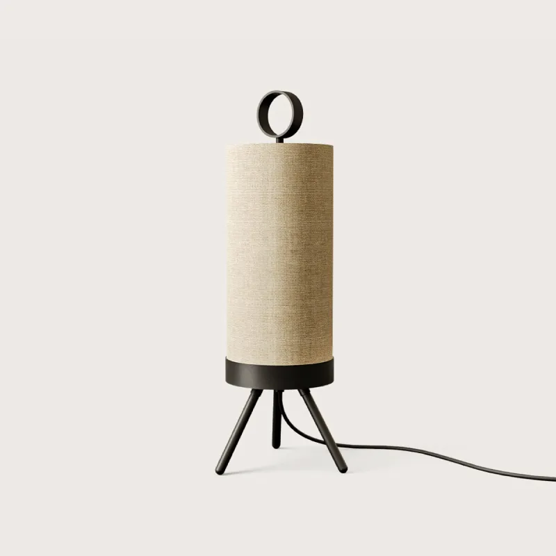 Contemporary Linen Cylindrical Table Lamp