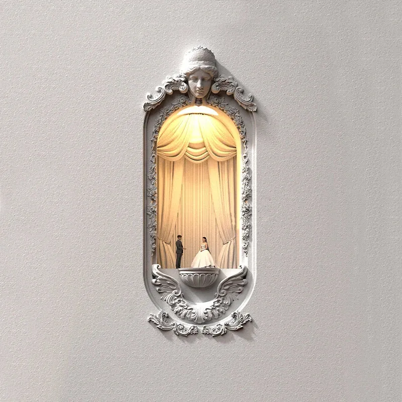 Corner Embedded Chic Bridal Scene Night Lamp