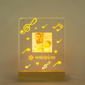 Create your personalized Photo Night Light with music symbols. Sophisticated and unique.