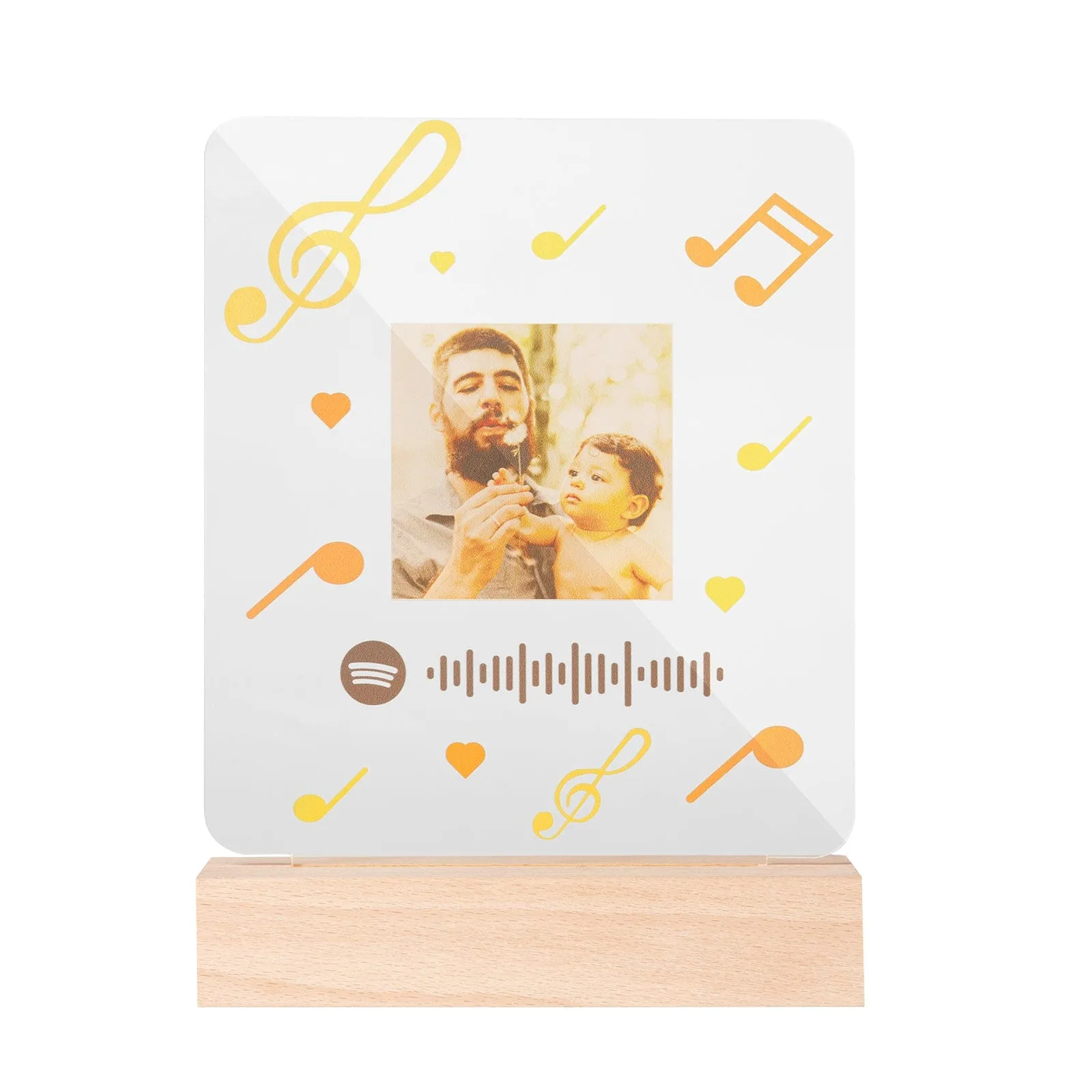 Create your personalized Photo Night Light with music symbols. Sophisticated and unique.