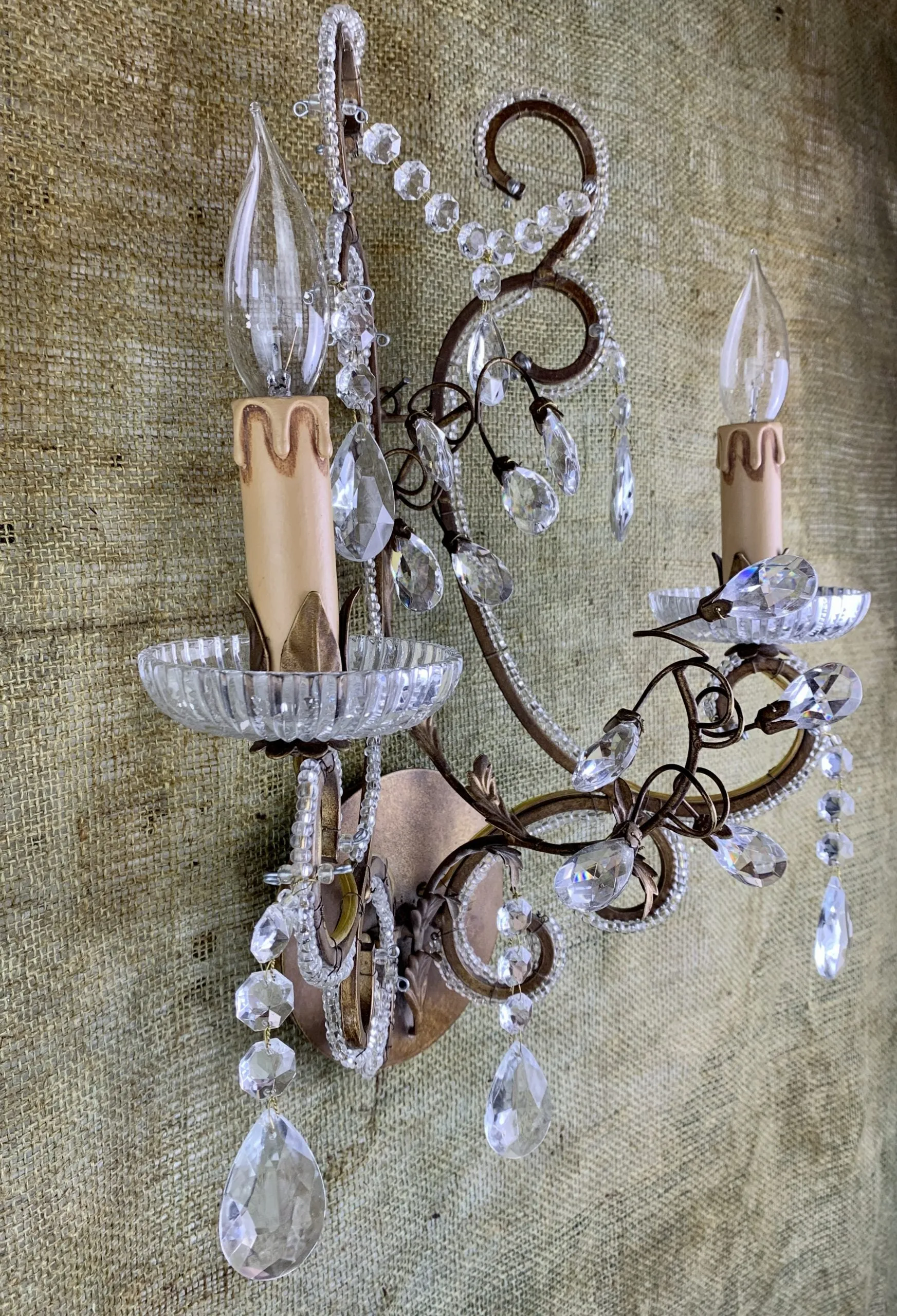 Crystal Wall Light, Wall Sconce, Micro Bead