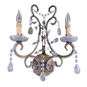 Crystal Wall Light, Wall Sconce, Micro Bead