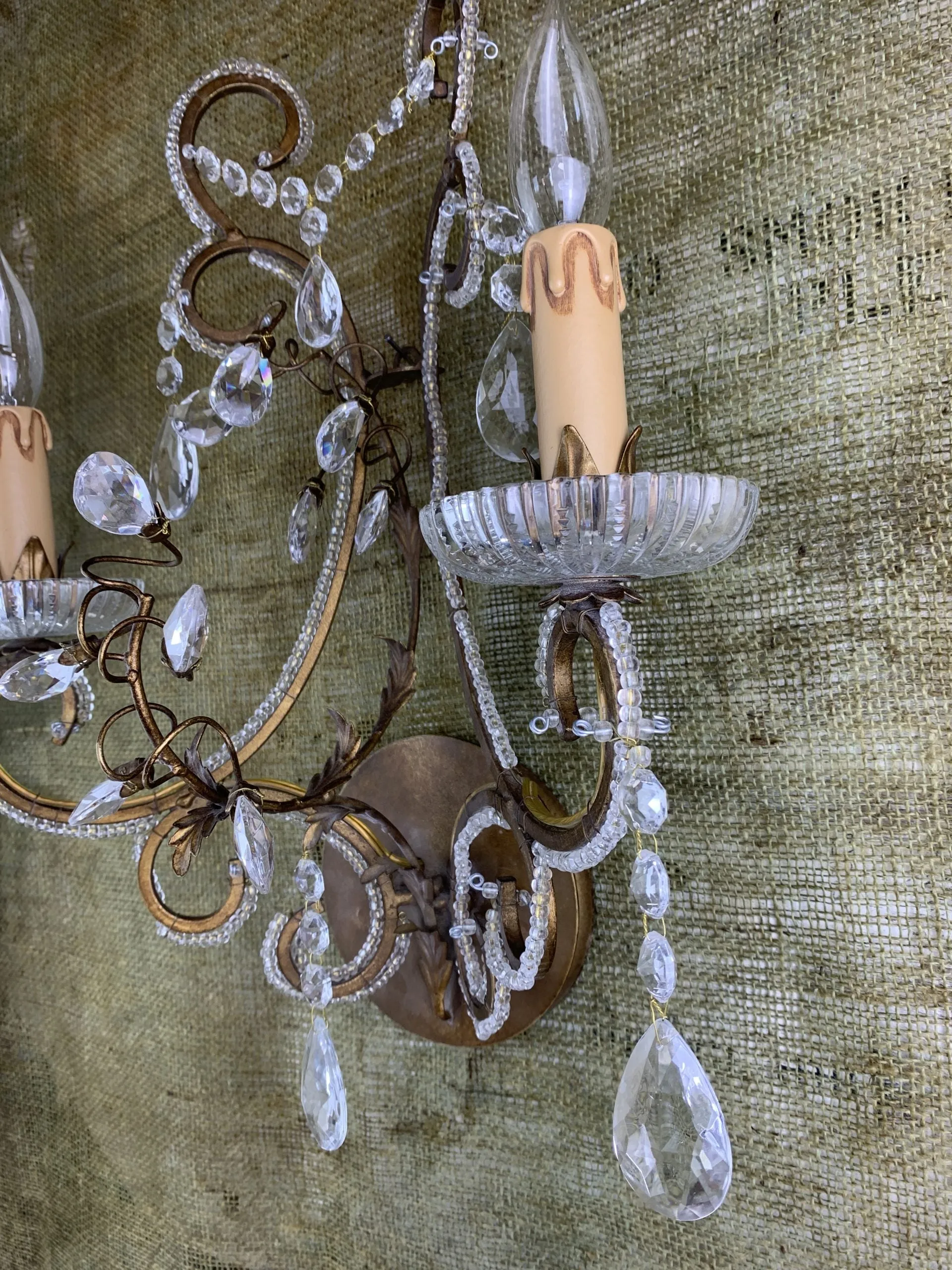 Crystal Wall Light, Wall Sconce, Micro Bead