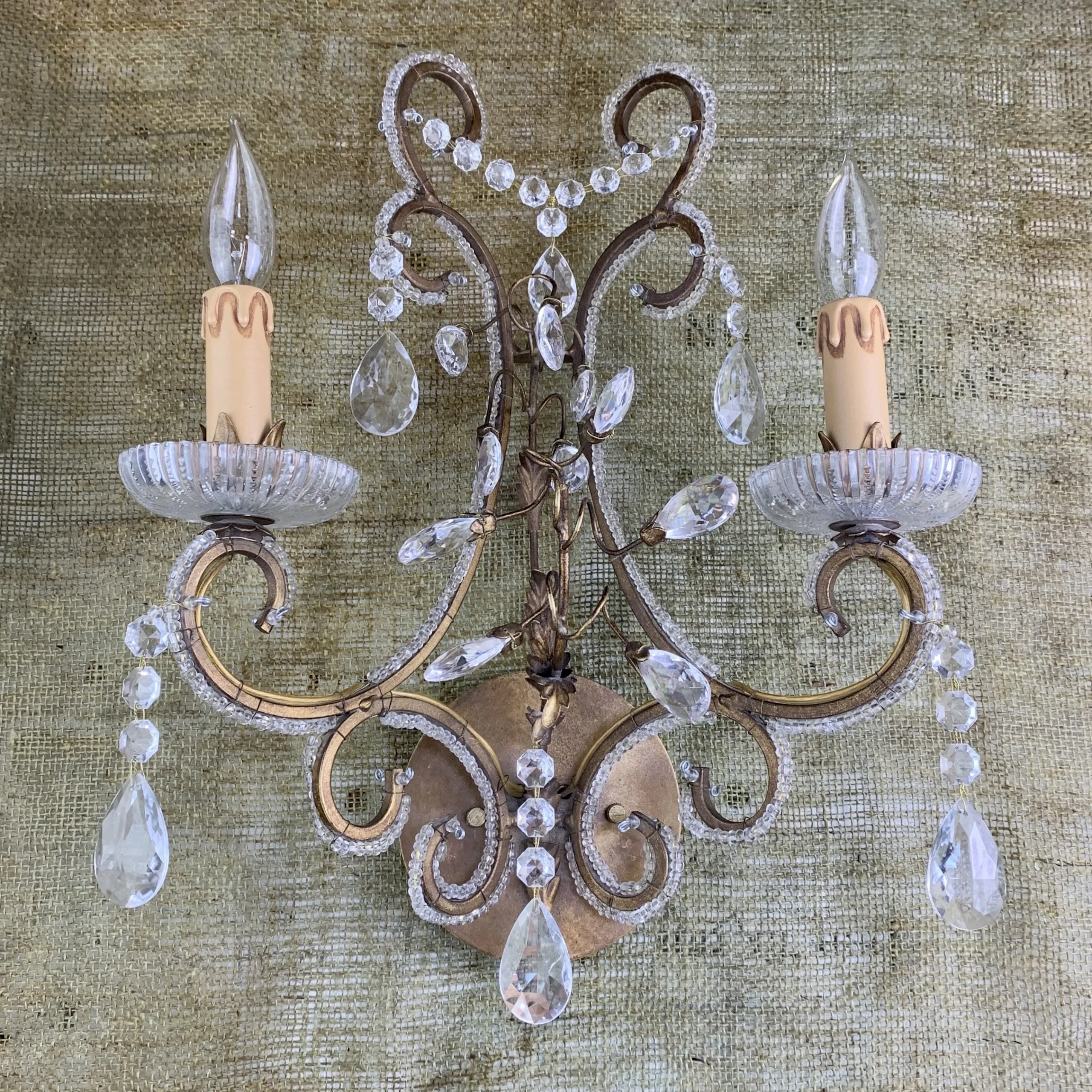 Crystal Wall Light, Wall Sconce, Micro Bead
