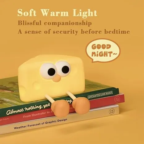 Cute Cheese Night Light -  USB Chargeable Lamp