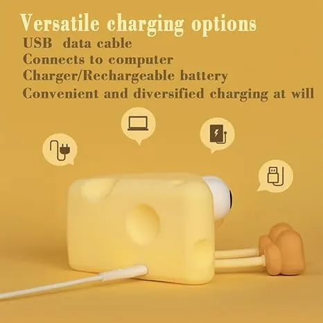 Cute Cheese Night Light -  USB Chargeable Lamp