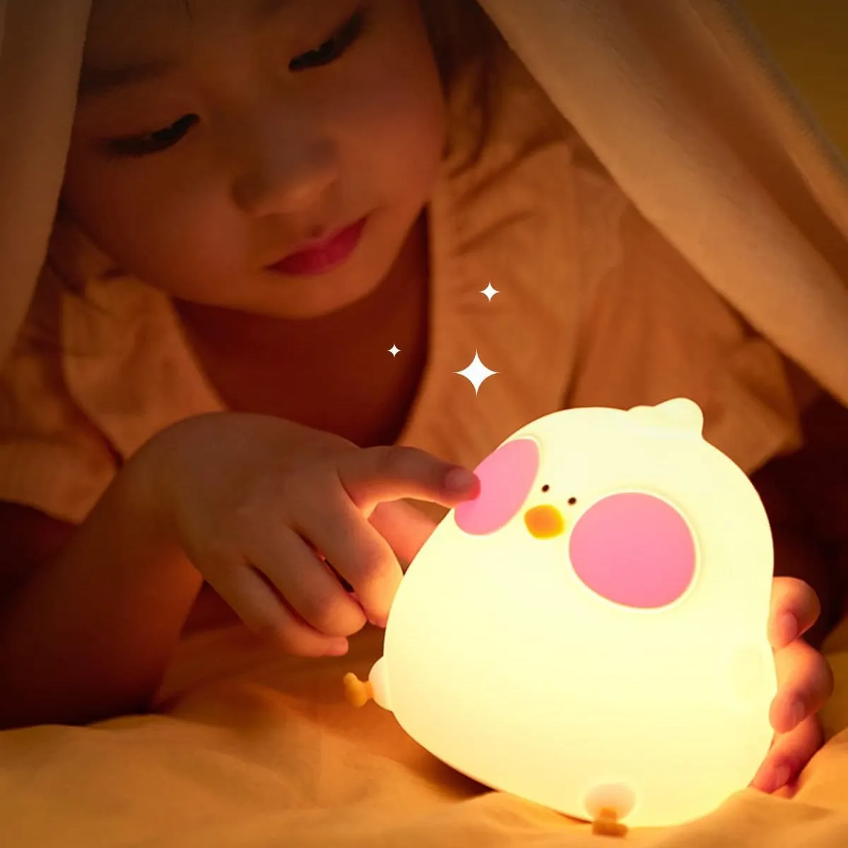 Cute Night Light for Kids Silicone Chick Animal Night Light
