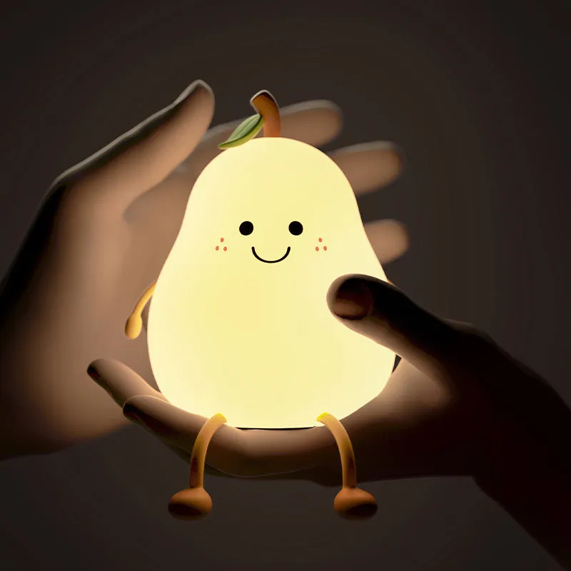 Cute Pear Bedside Touch Night Lamp