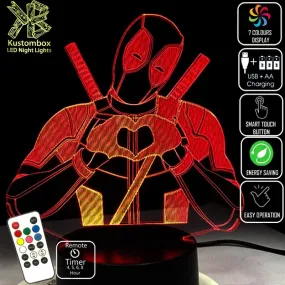 Deadpool Love Hands 3D LED Night Light Lamp
