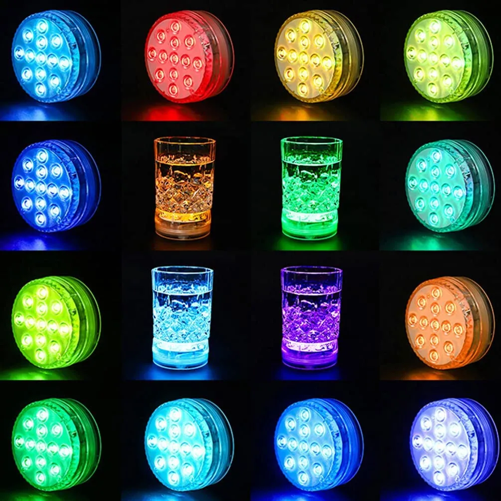 Dwarakesh Enterprises® IP68 2 Meter Submersible tealight Candles 10 LEDs Battery Operated Flashing Candles for Candles Party Garden Decoration 1pc