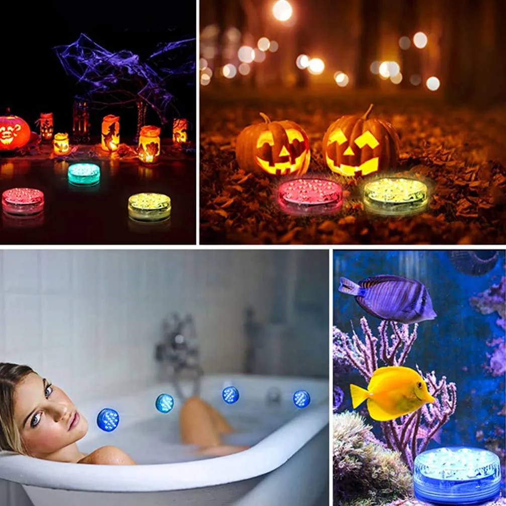 Dwarakesh Enterprises® IP68 2 Meter Submersible tealight Candles 10 LEDs Battery Operated Flashing Candles for Candles Party Garden Decoration 1pc