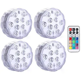 Dwarakesh Enterprises® IP68 2 Meter Submersible tealight Candles 10 LEDs Battery Operated Flashing Candles for Candles Party Garden Decoration 1pc